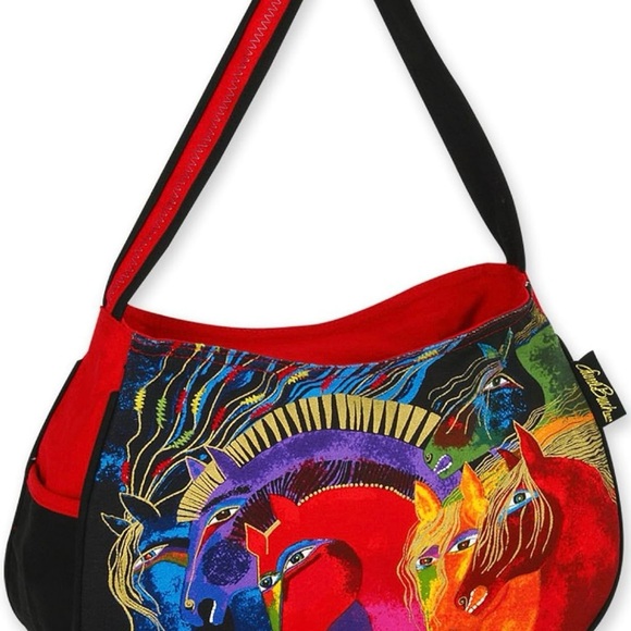 Laurel Burch Wild Horses of Fire Medium Hobo Tote NWT - Picture 2 of 9